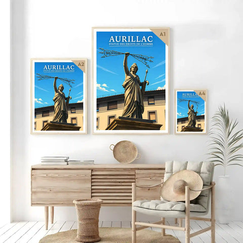 Affiche - Aurillac - Statue des Droits de l'Homme