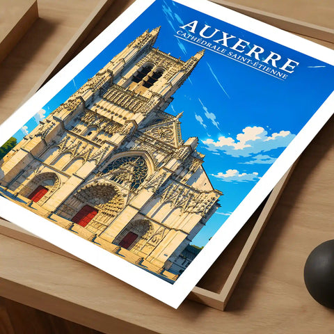 Affiche - Auxerre - Cathédrale Saint-Étienne