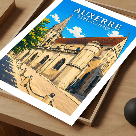 Affiche - Auxerre - Église Saint-Eusèbe