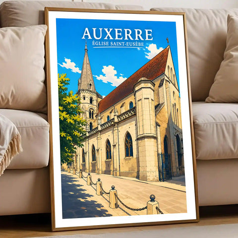 Affiche - Auxerre - Église Saint-Eusèbe