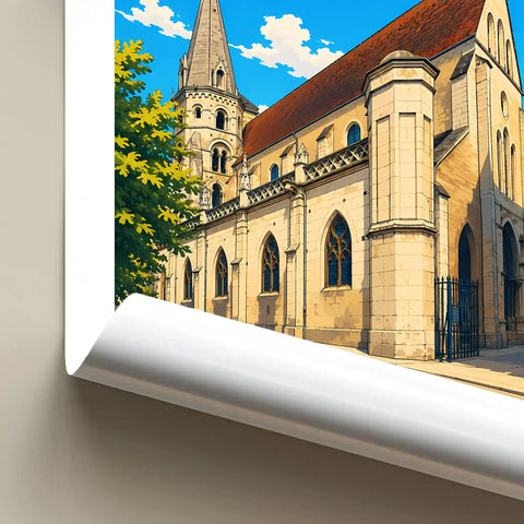Affiche - Auxerre - Église Saint-Eusèbe