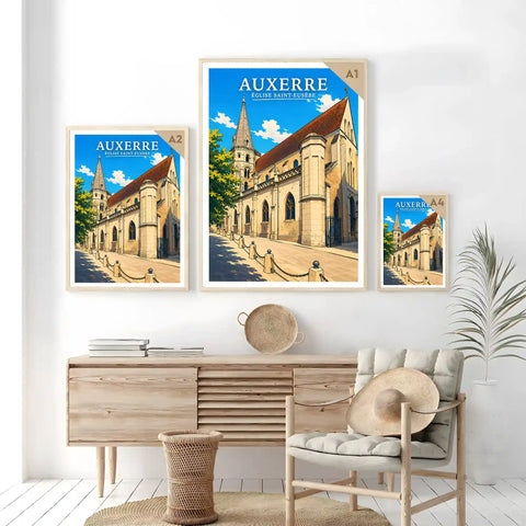 Affiche - Auxerre - Église Saint-Eusèbe