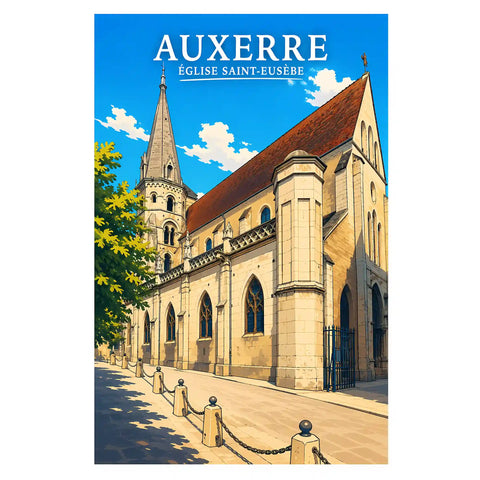 Affiche - Auxerre - Église Saint-Eusèbe