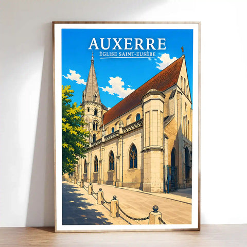 Affiche - Auxerre - Église Saint-Eusèbe