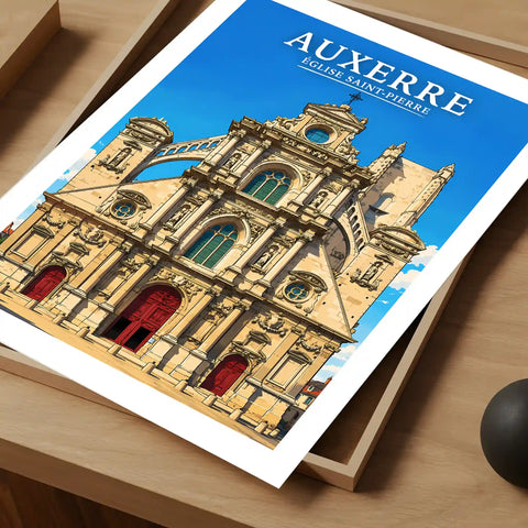 Affiche - Auxerre - Église Saint-Pierre
