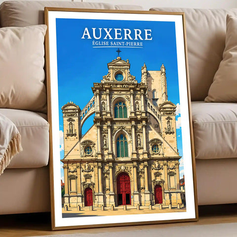 Affiche - Auxerre - Église Saint-Pierre