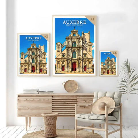 Affiche - Auxerre - Église Saint-Pierre