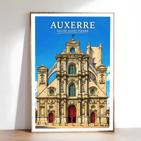 Affiche - Auxerre - Église Saint-Pierre