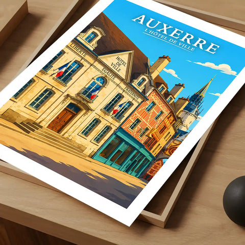 Affiche - Auxerre - L'Hôtel de Ville
