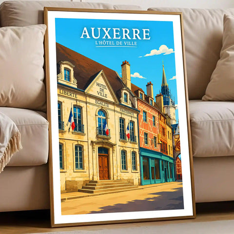 Affiche - Auxerre - L'Hôtel de Ville