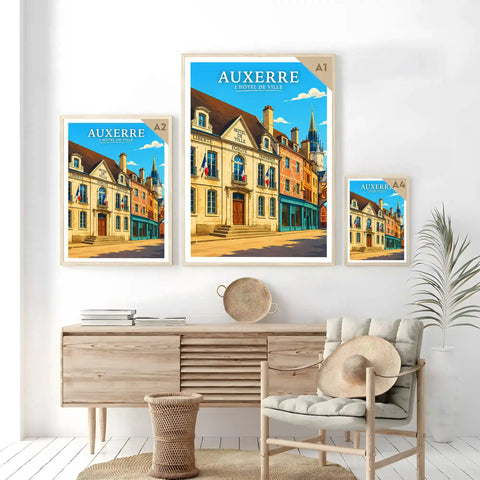Affiche - Auxerre - L'Hôtel de Ville