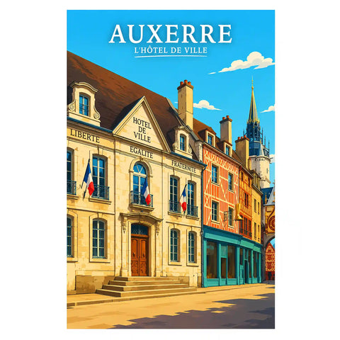 Affiche - Auxerre - L'Hôtel de Ville