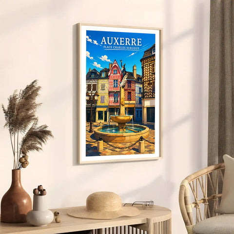 Affiche - Auxerre - Place Charles Surugue