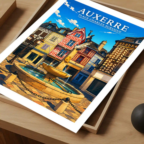 Affiche - Auxerre - Place Charles Surugue