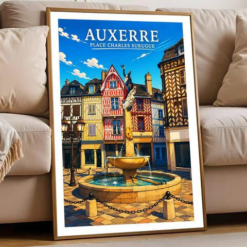 Affiche - Auxerre - Place Charles Surugue