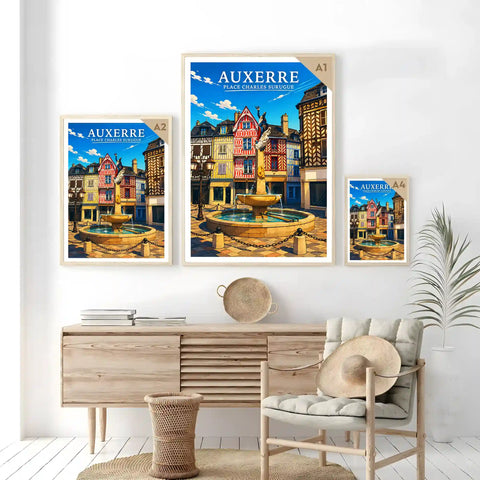 Affiche - Auxerre - Place Charles Surugue
