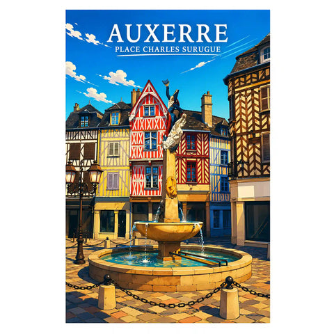 Affiche - Auxerre - Place Charles Surugue