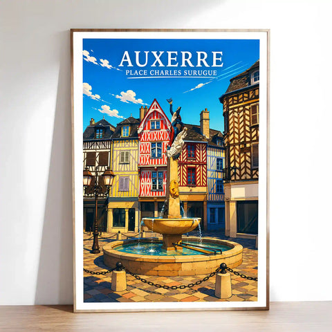 Affiche - Auxerre - Place Charles Surugue