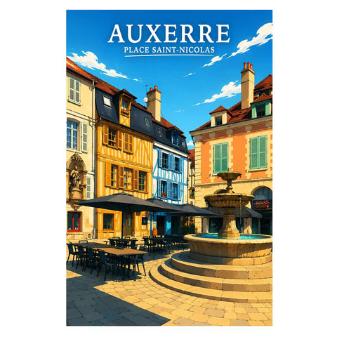 Affiche - Auxerre - Place Saint-Nicolas
