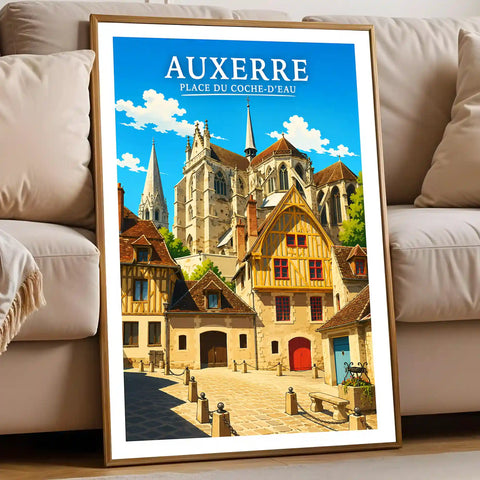 Affiche - Auxerre - Place du Coche-d'Eau