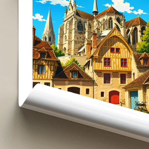 Affiche - Auxerre - Place du Coche-d'Eau