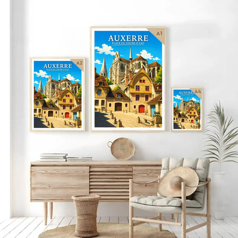 Affiche - Auxerre - Place du Coche-d'Eau