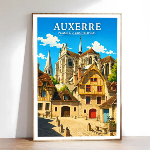 Affiche - Auxerre - Place du Coche-d'Eau