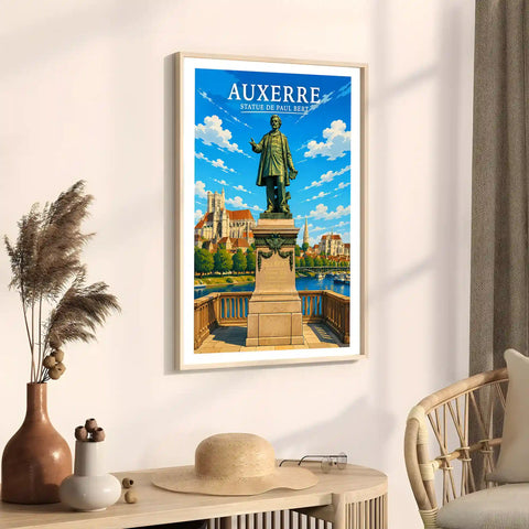 Affiche - Auxerre - Statue de Paul Bert