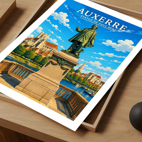 Affiche - Auxerre - Statue de Paul Bert
