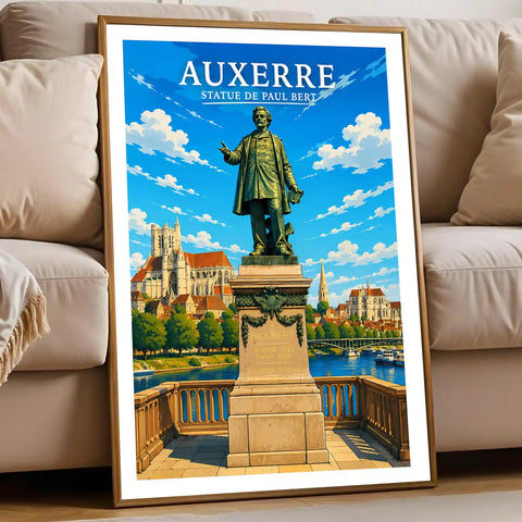 Affiche - Auxerre - Statue de Paul Bert