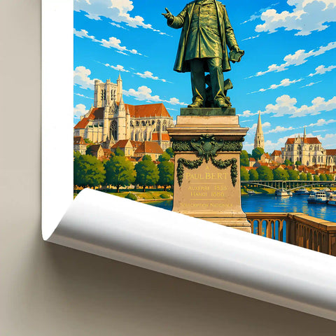 Affiche - Auxerre - Statue de Paul Bert