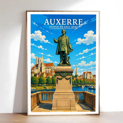 Affiche - Auxerre - Statue de Paul Bert