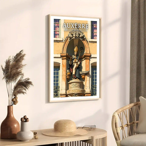 Affiche - Auxerre - Statue de Saint-Nicolas