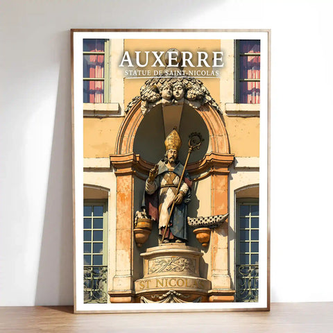 Affiche - Auxerre - Statue de Saint-Nicolas