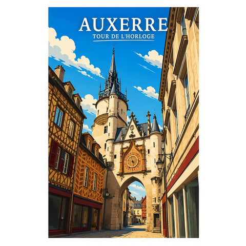 Affiche - Auxerre - Tour de l'Horloge