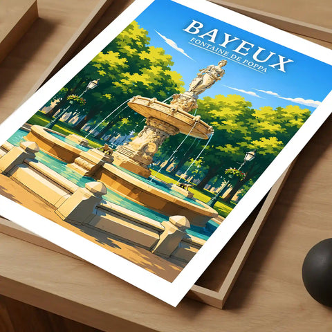 Affiche - Bayeux - Fontaine de Poppa