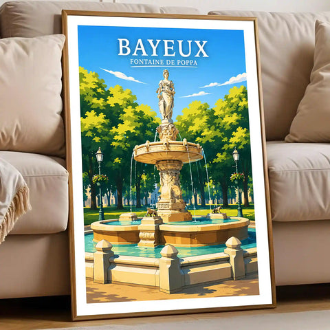 Affiche - Bayeux - Fontaine de Poppa