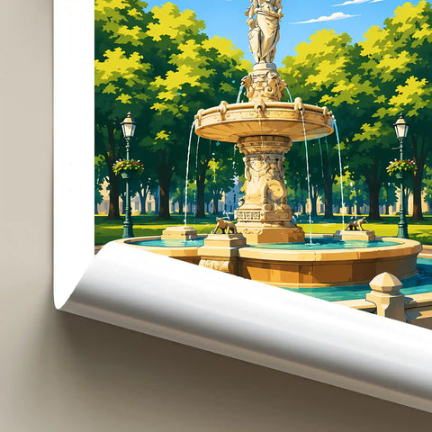 Affiche - Bayeux - Fontaine de Poppa