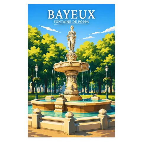 Affiche - Bayeux - Fontaine de Poppa