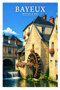 Affiche - Bayeux - Moulin à eau - affiche bayeux