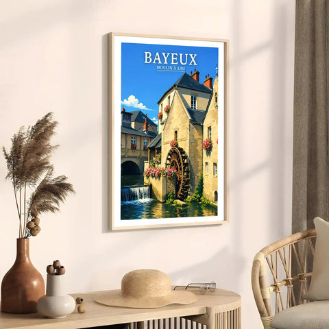 Affiche - Bayeux - Moulin à eau - affiche bayeux