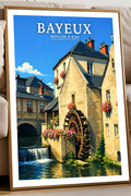 Affiche - Bayeux - Moulin à eau - affiche bayeux