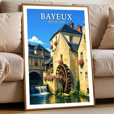 Affiche - Bayeux - Moulin à eau - affiche bayeux