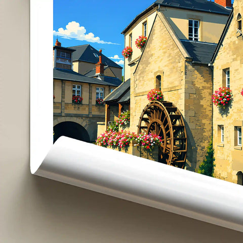 Affiche - Bayeux - Moulin à eau - affiche bayeux