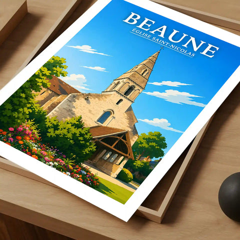 Affiche Beaune Église Saint-Nicolas