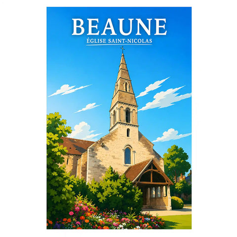 Affiche Beaune Église Saint-Nicolas