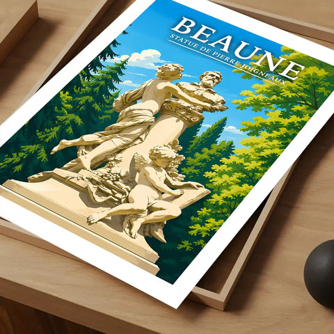 Affiche Beaune Statue de Pierre Joigneaux