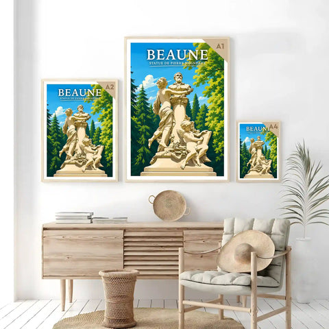 Affiche Beaune Statue de Pierre Joigneaux