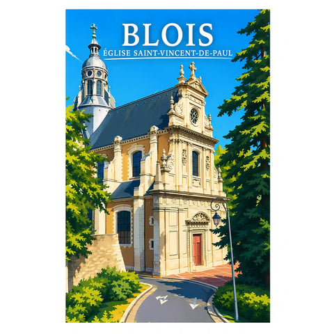 Affiche - Blois - Église Saint-Vincent-de-Paul