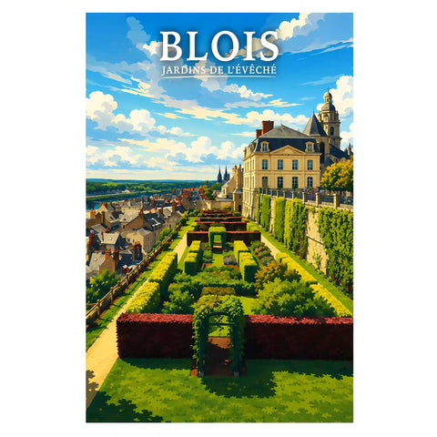 Affiche - Blois - Jardins de l'Évêché
